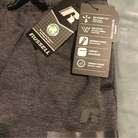 NWT Russell Tech Fleece Pants S 6-7 Small Athletic Jogger New Reflective Comfy - Picture 5 of 6